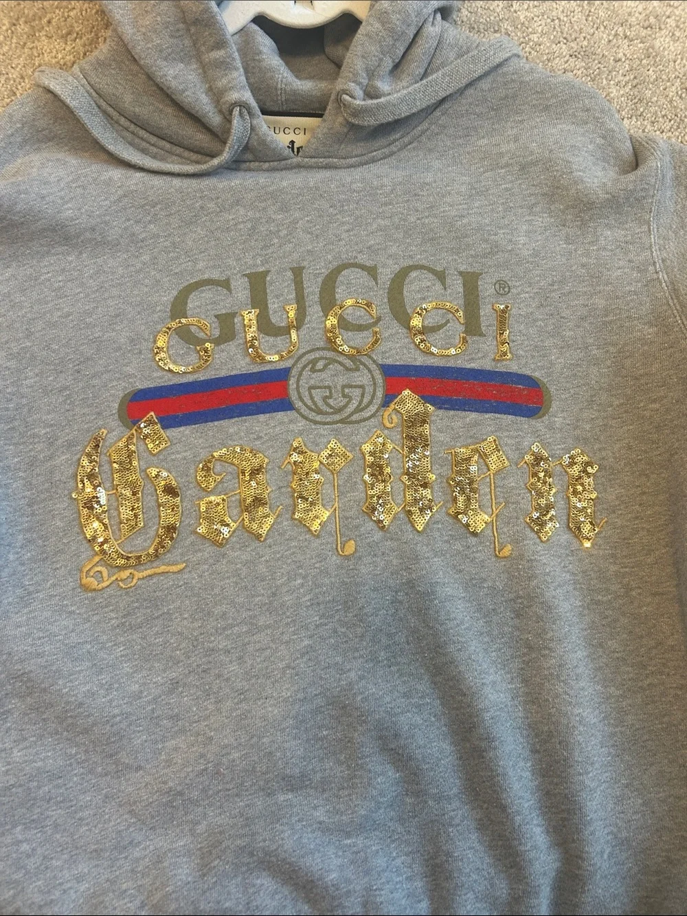 Gray Gucci Garden Hoodie size XS